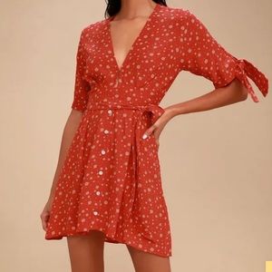 Faithfull the Brand Birgit Red Floral Dress